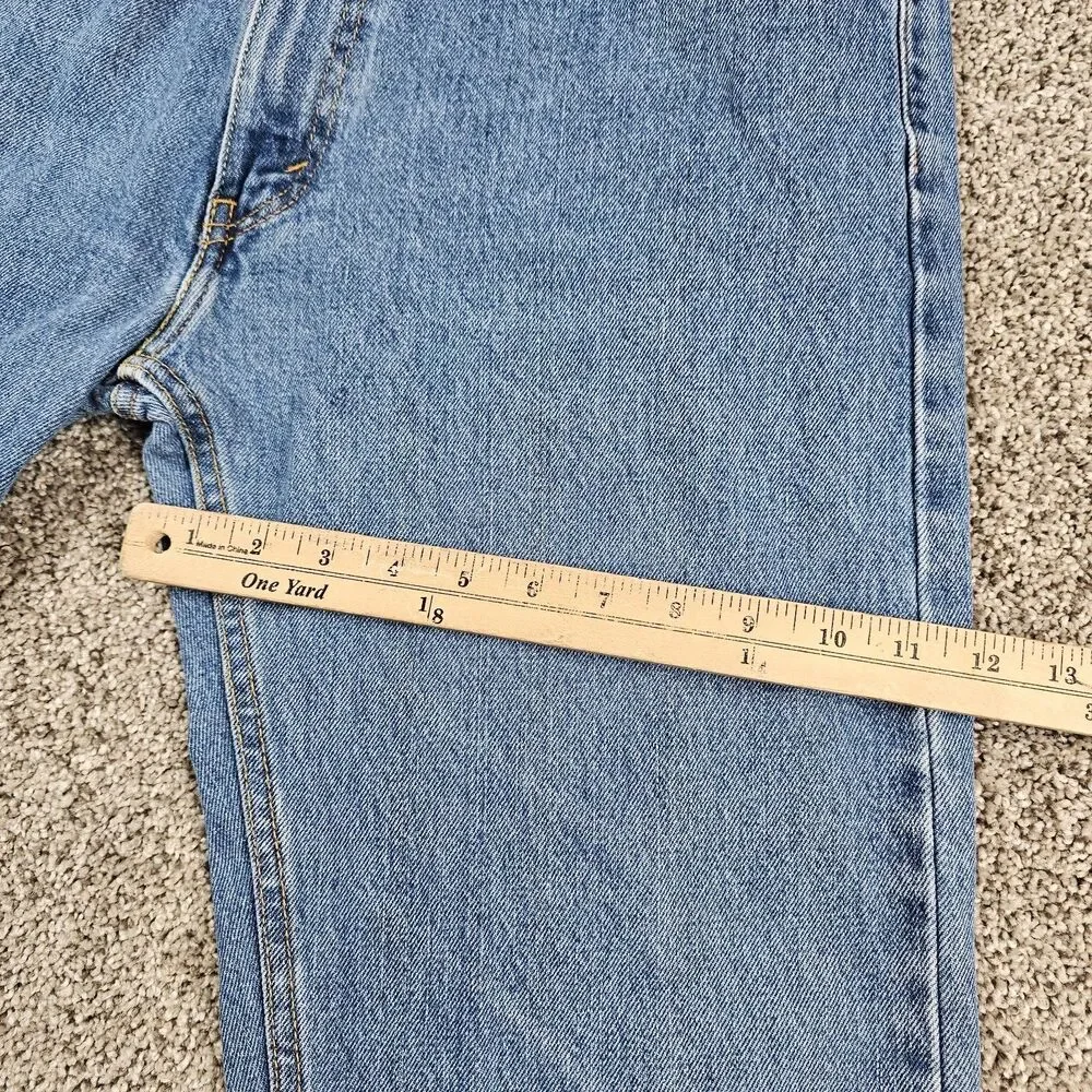 Levis 505 Jeans Mens 36x29 Blue Denim Regular Straight Grunge Distressed Skate